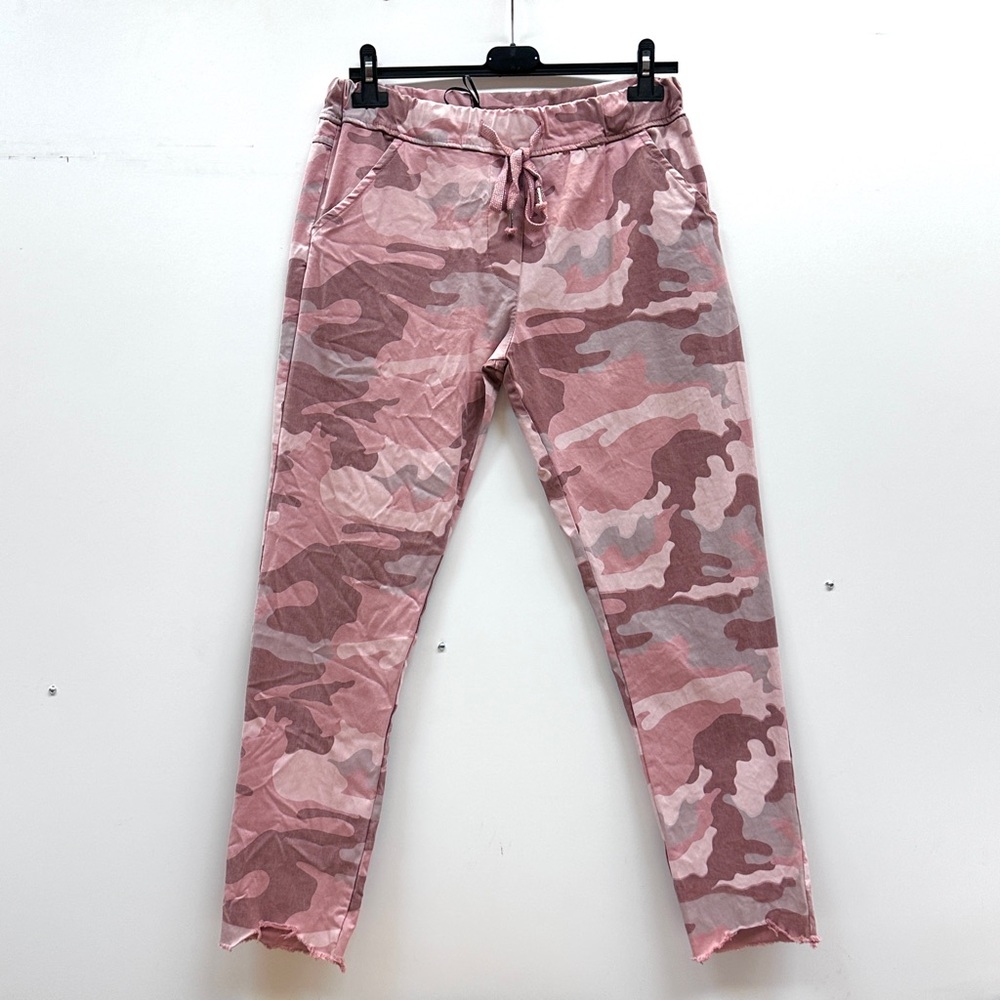 Bella Amore Italian made Pink Camo Track Pants